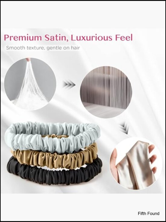Silk-Like Hair Ties 24 Pack Skinny Scrunchies No Damage Soft Elastic Ponytail main image 6